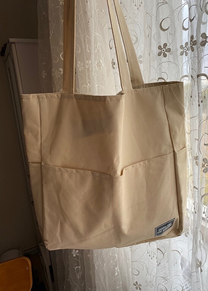 Büyük boy bej çanta - Görsel 2