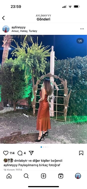 Trendyol & Milla Trendyol Milla Tarçın Yırtmaçlı Saten Elbise