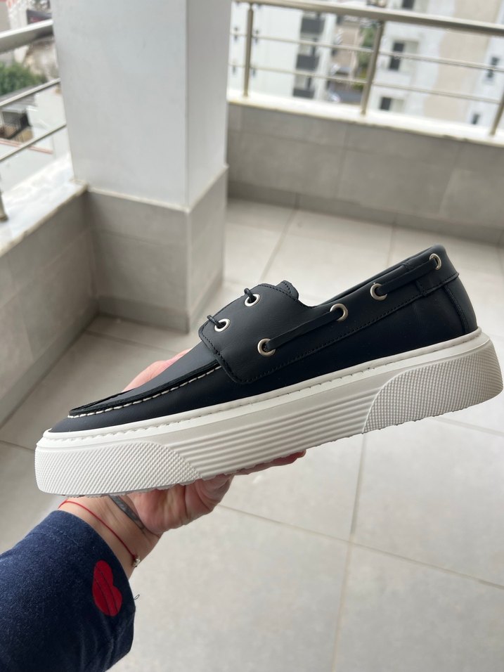 Erkek Siyah Bağcıklı Günlük Spor Ayakkabı - Görsel 2