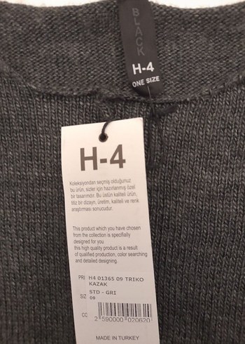 Antrasit renkli, owersize örme kazak - Görsel 5