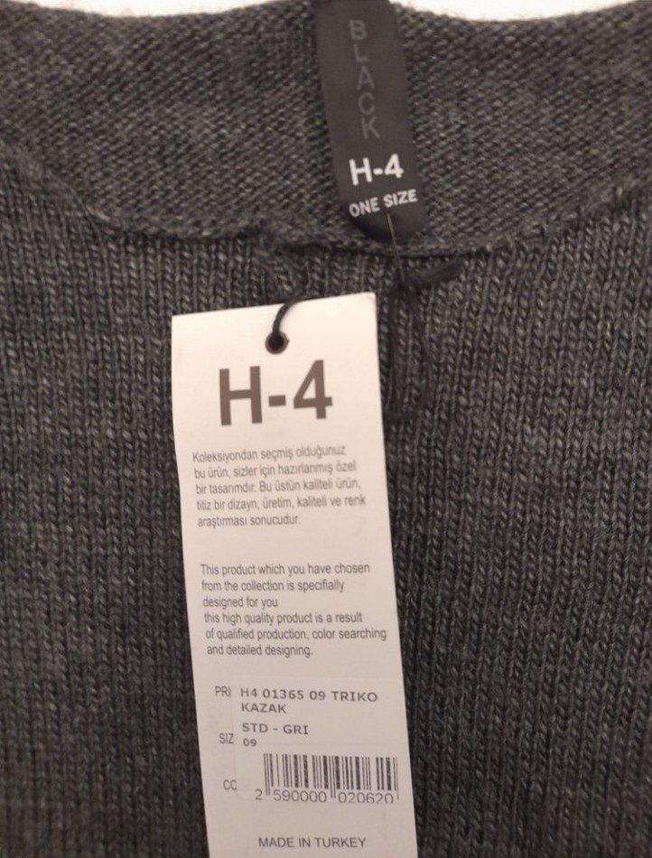 Antrasit renkli, owersize örme kazak - Görsel 5