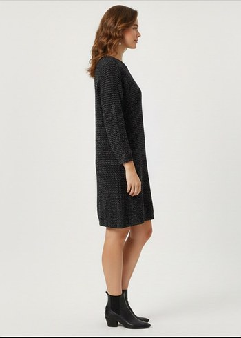 Mango Siyah Triko Mini Elbise - Görsel 2