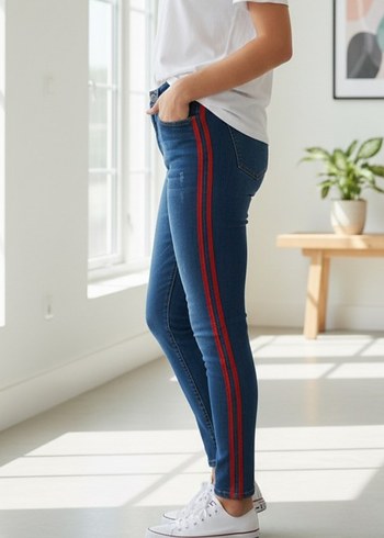 Color of Queen yüksek bel Kot Pantolon - Görsel 2