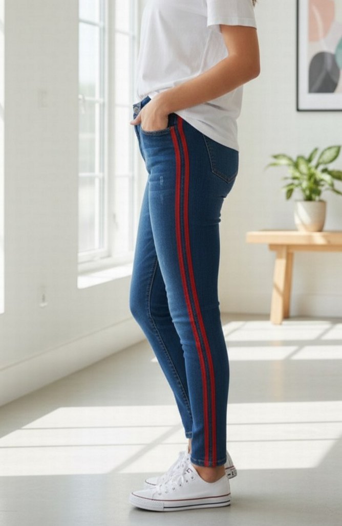 Color of Queen yüksek bel Kot Pantolon - Görsel 2