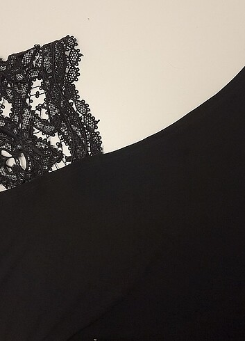 Kikiriki Siyah asimetrik abiye elbise 