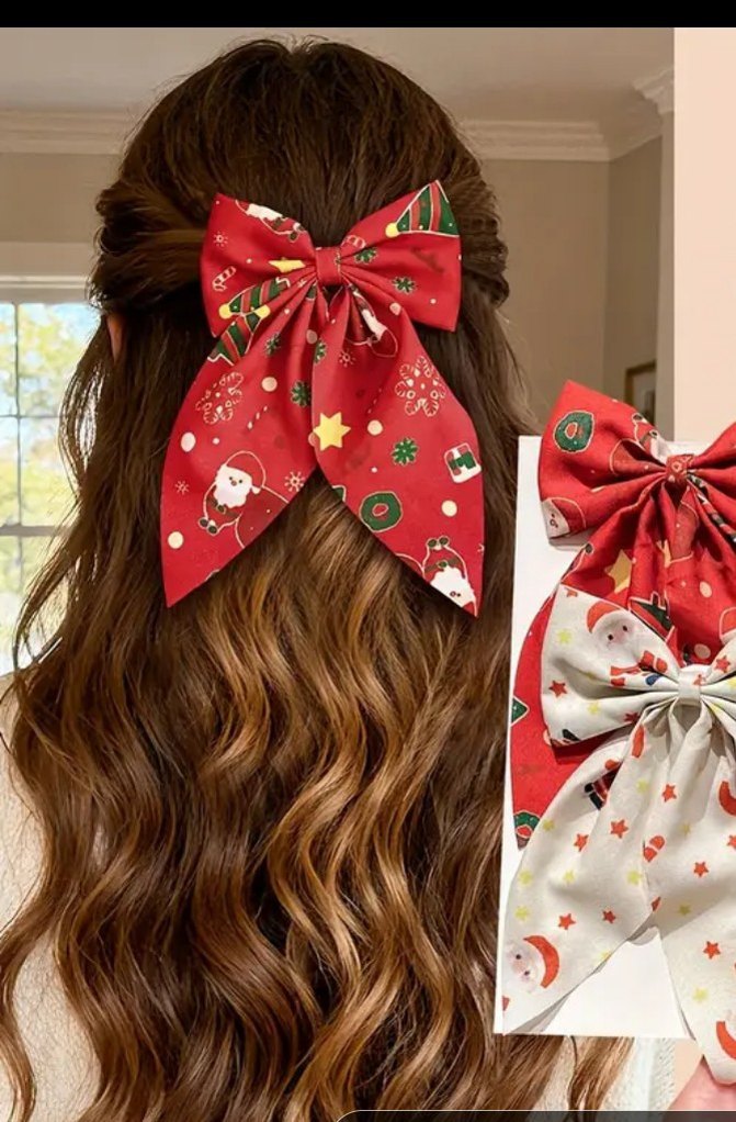 Renkli Sentetik Kumaş Kadın Fiyonk Toka - Görsel 2