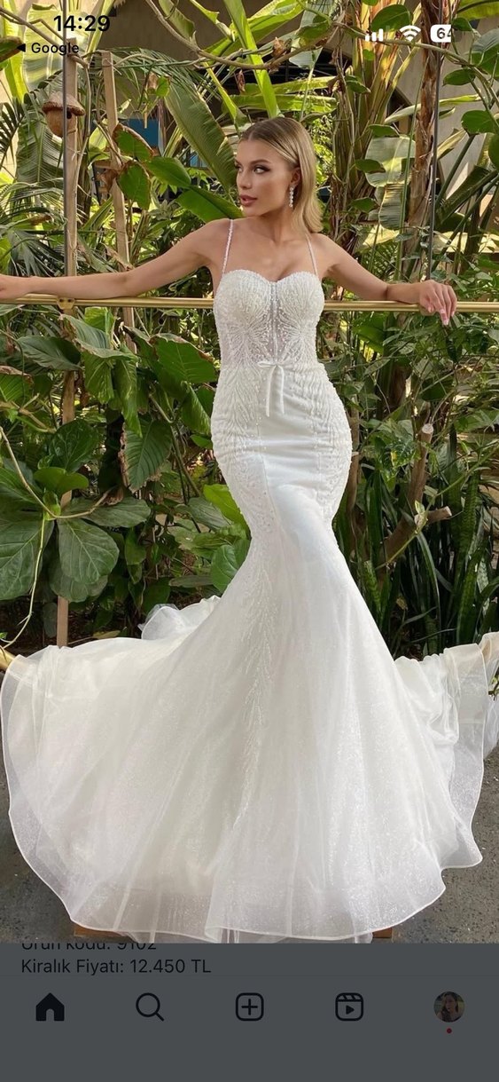 Modern Klasik Straplez Denizkızı Gelinlik - Görsel 4