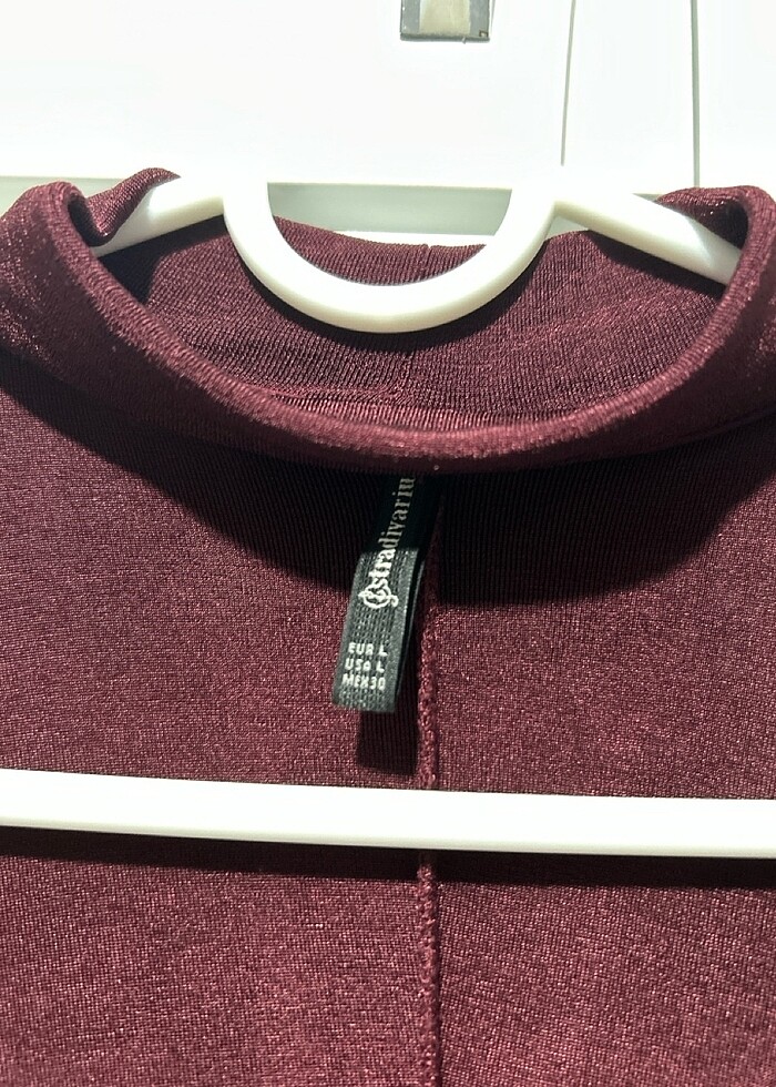 Bordo elbise Stradivarius - Görsel 3