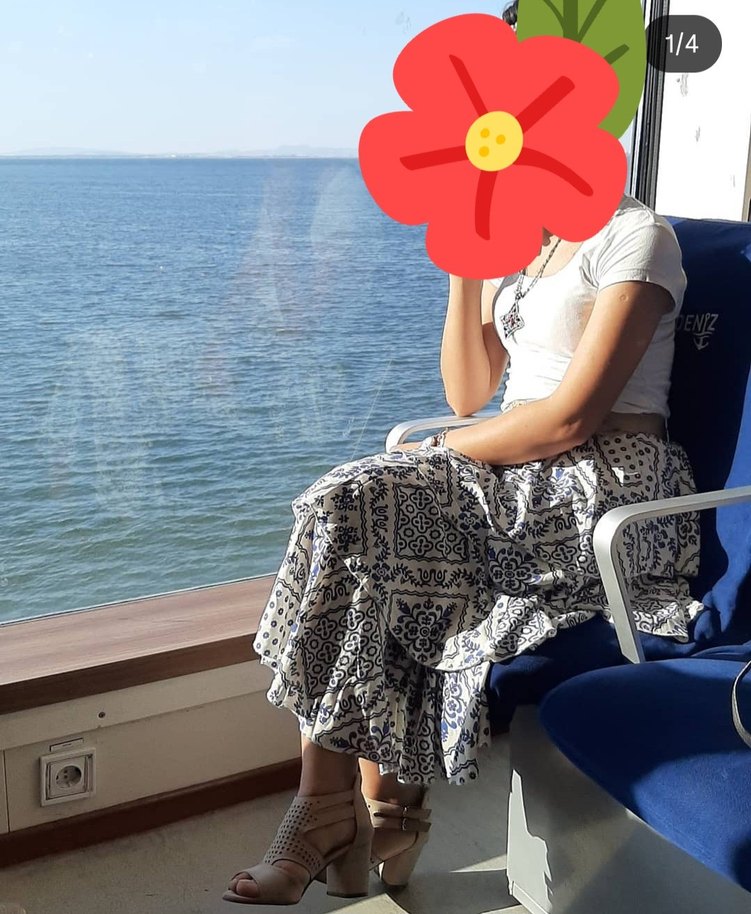 Mavi Bohem Uzun Etek Fırfırlı - Görsel 4