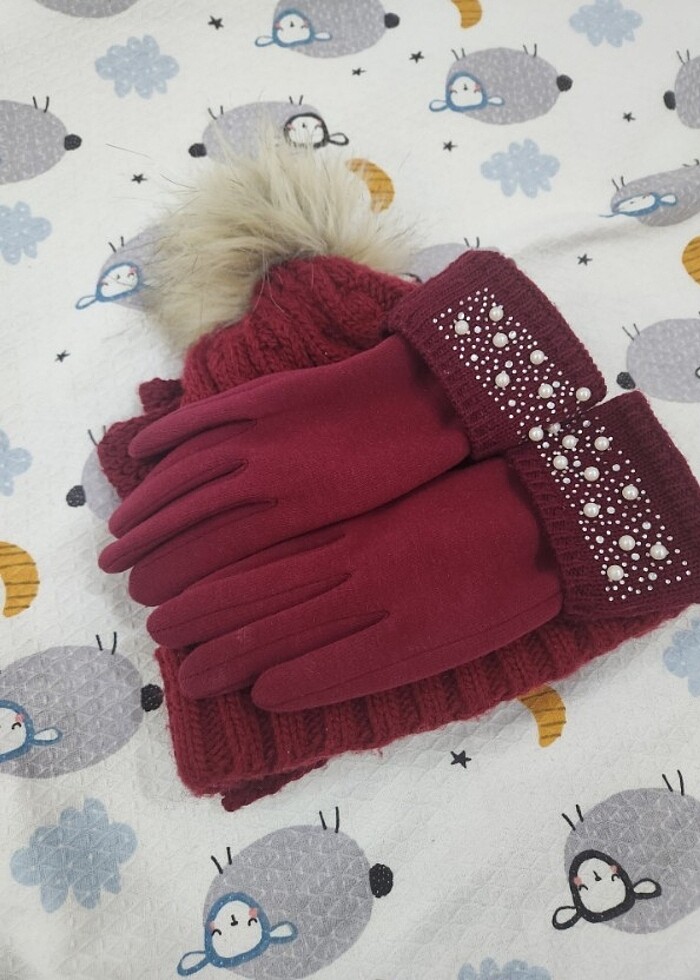 Şapka eldiven atki takimi - Görsel 5