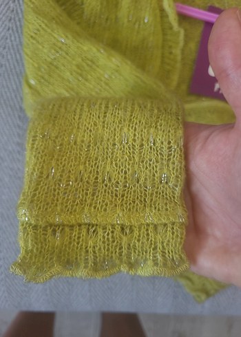 Sarı Örme Kız Bolero Uzun Kollu - Görsel 2