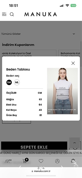 m Beden MANUKA GÖMLEK