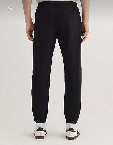 s Beden Mavi Beli Lastikli Siyah Jogger