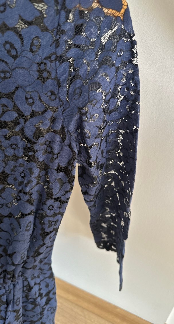 Lacivert Dantel Desenli Tulum - Görsel 3