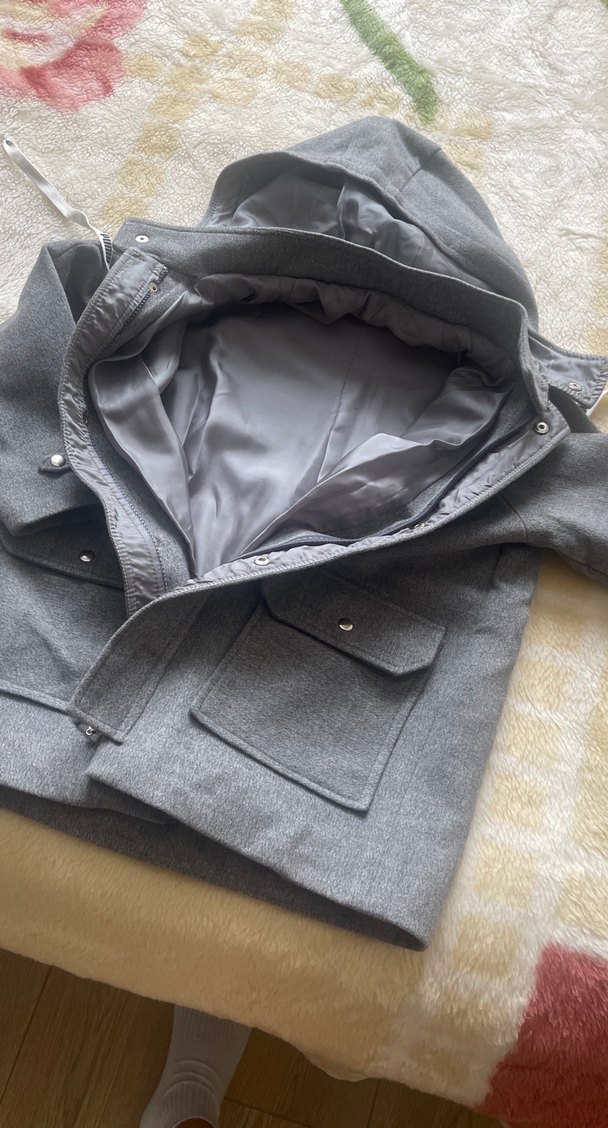 Erkek Çocuk Gri Düğmeli Street Wear Kaban - Görsel 3