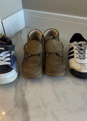 Gri Erkek Çocuk Spor Ayakkabı Velcro - Görsel 2