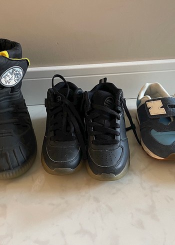 Gri Erkek Çocuk Spor Ayakkabı Velcro - Görsel 3