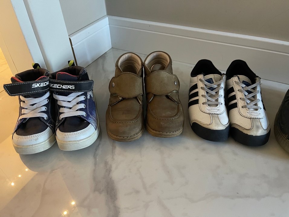 Gri Erkek Çocuk Spor Ayakkabı Velcro - Görsel 2