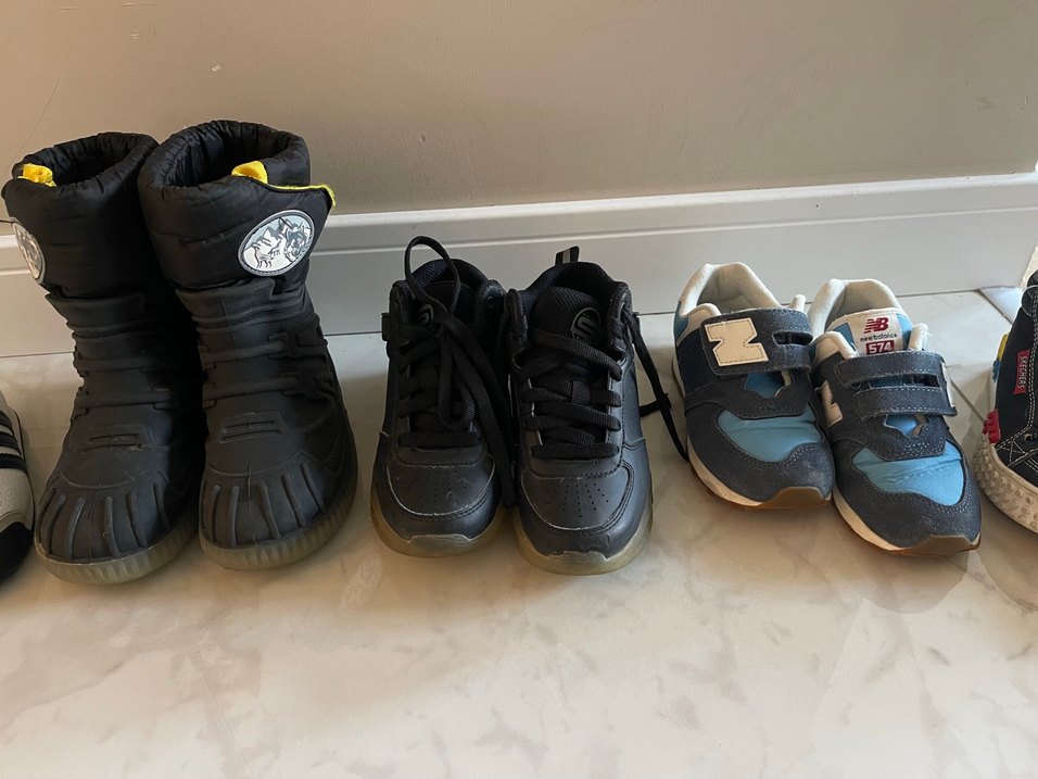 Gri Erkek Çocuk Spor Ayakkabı Velcro - Görsel 3