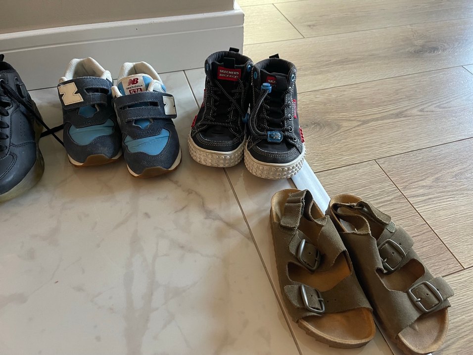 Gri Erkek Çocuk Spor Ayakkabı Velcro - Görsel 4