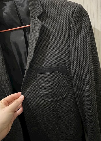 Gri Düğmeli Erkek Ceket, Normal Boy, Regular Fit - Görsel 4