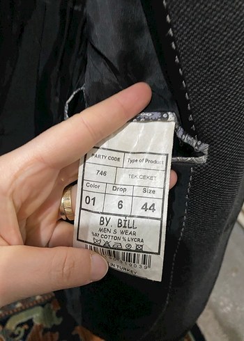 Gri Düğmeli Erkek Ceket, Normal Boy, Regular Fit - Görsel 2