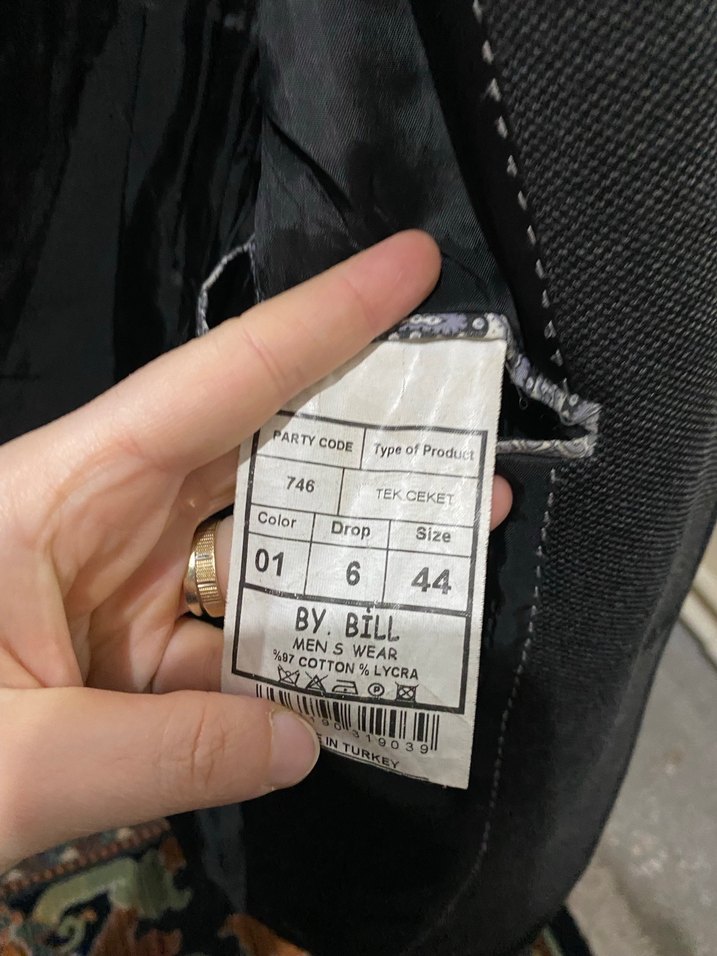 Gri Düğmeli Erkek Ceket, Normal Boy, Regular Fit - Görsel 2