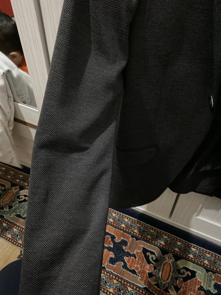 Gri Düğmeli Erkek Ceket, Normal Boy, Regular Fit - Görsel 5