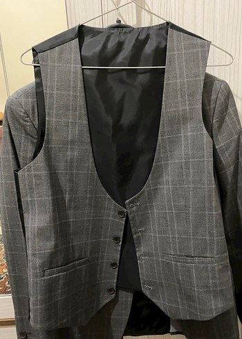 Erkek Gri Kareli Düğmeli Ceket - Görsel 5