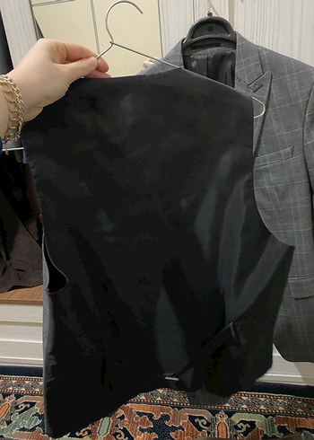 Erkek Gri Kareli Düğmeli Ceket - Görsel 7