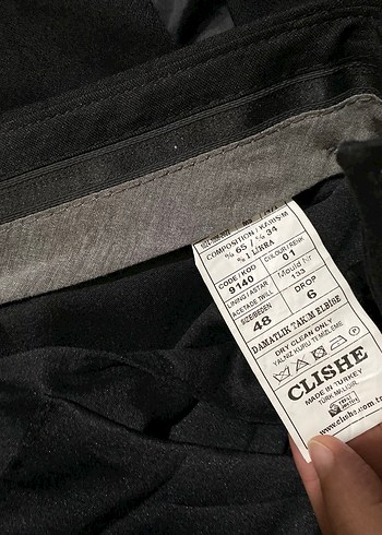 CLISHE Siyah Düğmeli Erkek Takım Elbise Ceket - Görsel 8