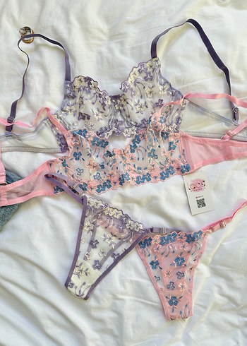 Nakışlı Mor Bohem Midi Sütyen Takımı - Görsel 4