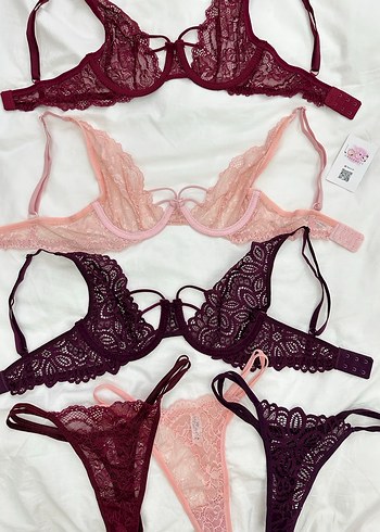 Pembe Dantel Bohem Parisian Sütyen Takımı - Görsel 3