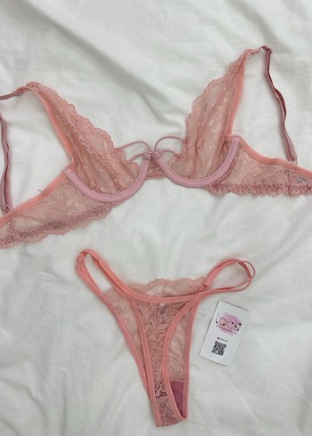 Pembe Dantel Bohem Parisian Sütyen Takımı - Görsel 2