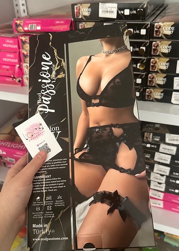 Siyah Mini Gotik Desenli Kadın İç Giyim - Görsel 2