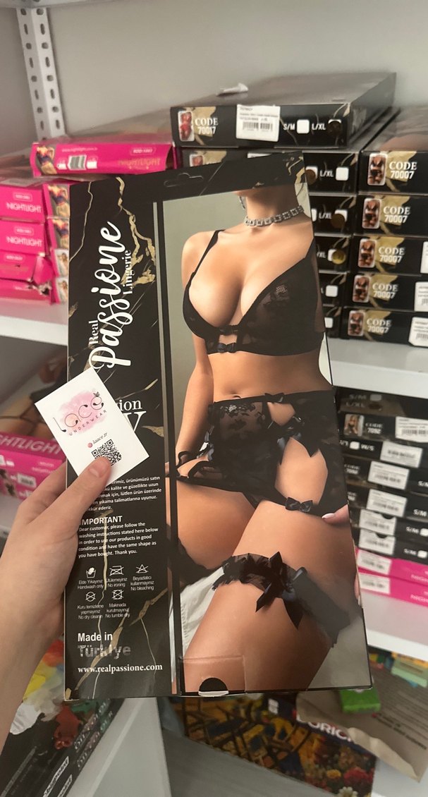 Siyah Mini Gotik Desenli Kadın İç Giyim - Görsel 2