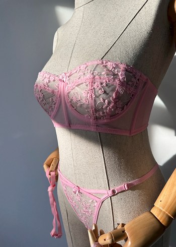 İthal bralet takımı keseli pembe - Görsel 8