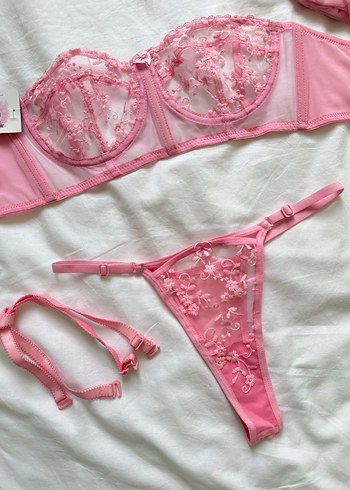 İthal bralet takımı keseli pembe - Görsel 2