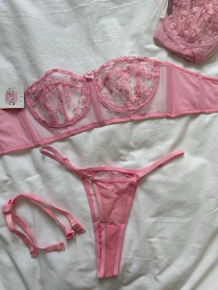 İthal bralet takımı keseli pembe - Görsel 3