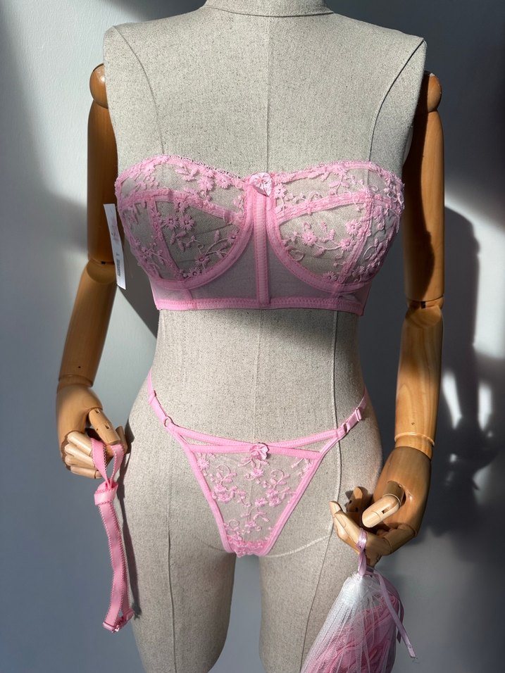 İthal bralet takımı keseli pembe - Görsel 4