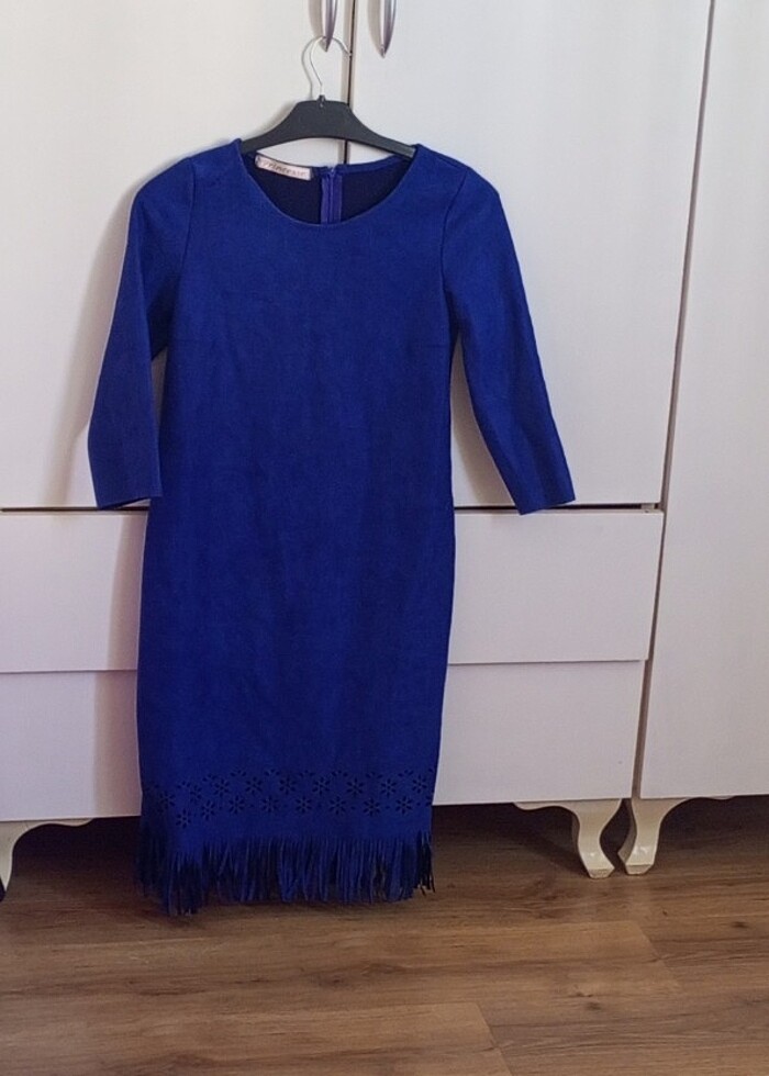 Koyu mavi elbise - Görsel 2