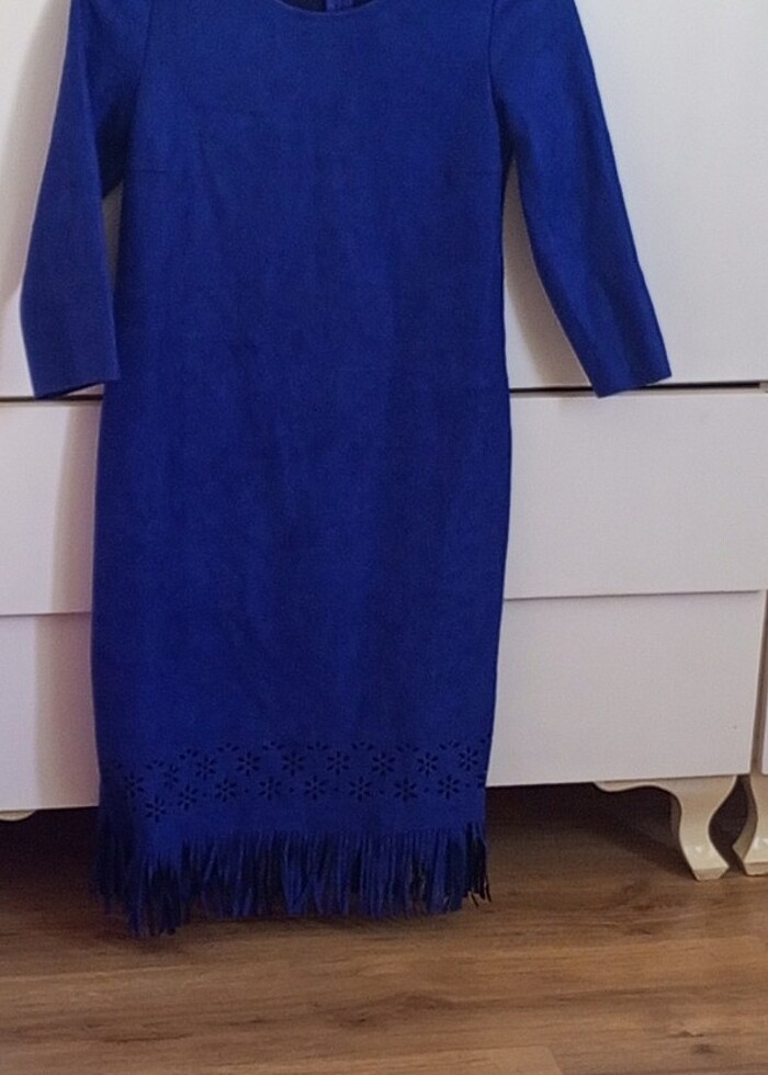 Koyu mavi elbise - Görsel 3