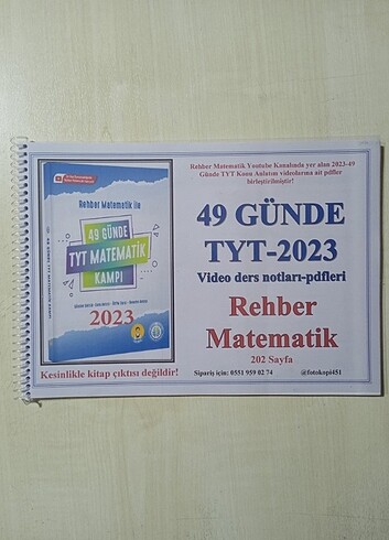 2023 Rehber Matematik 49 Günde TYT Matematik video ders notları 