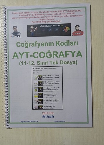 Coğrafyanın Kodları AYT video ders notları 