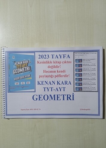 Kenan Kara Geometri 2023 video ders notları 30 haftanın tamamı t