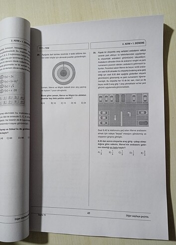 MEB 3 Adım TYT Sadece Matematik Denemeleri Renkli kapak iç kısım