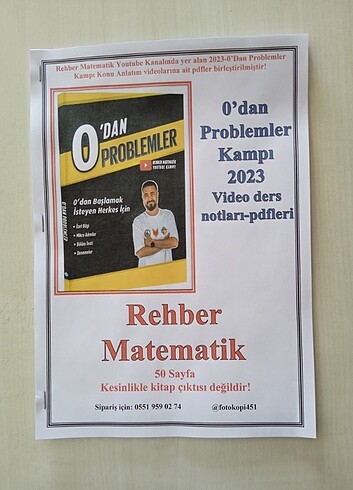 Rehber Matematik 0'dan Problemler Kampı 