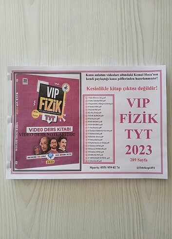 Vip Fizik TYT 2024 uyumlu 