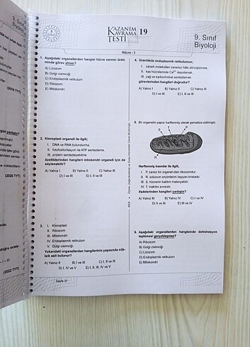  9-10 MEB Kazanım Kavrama testleri Biyoloji 