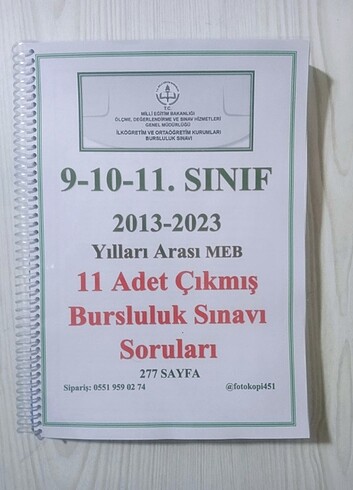 MEB Bursluluk Çıkmış Sorular lise düzeyi 